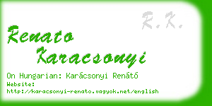 renato karacsonyi business card