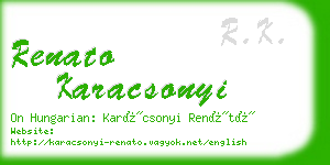 renato karacsonyi business card